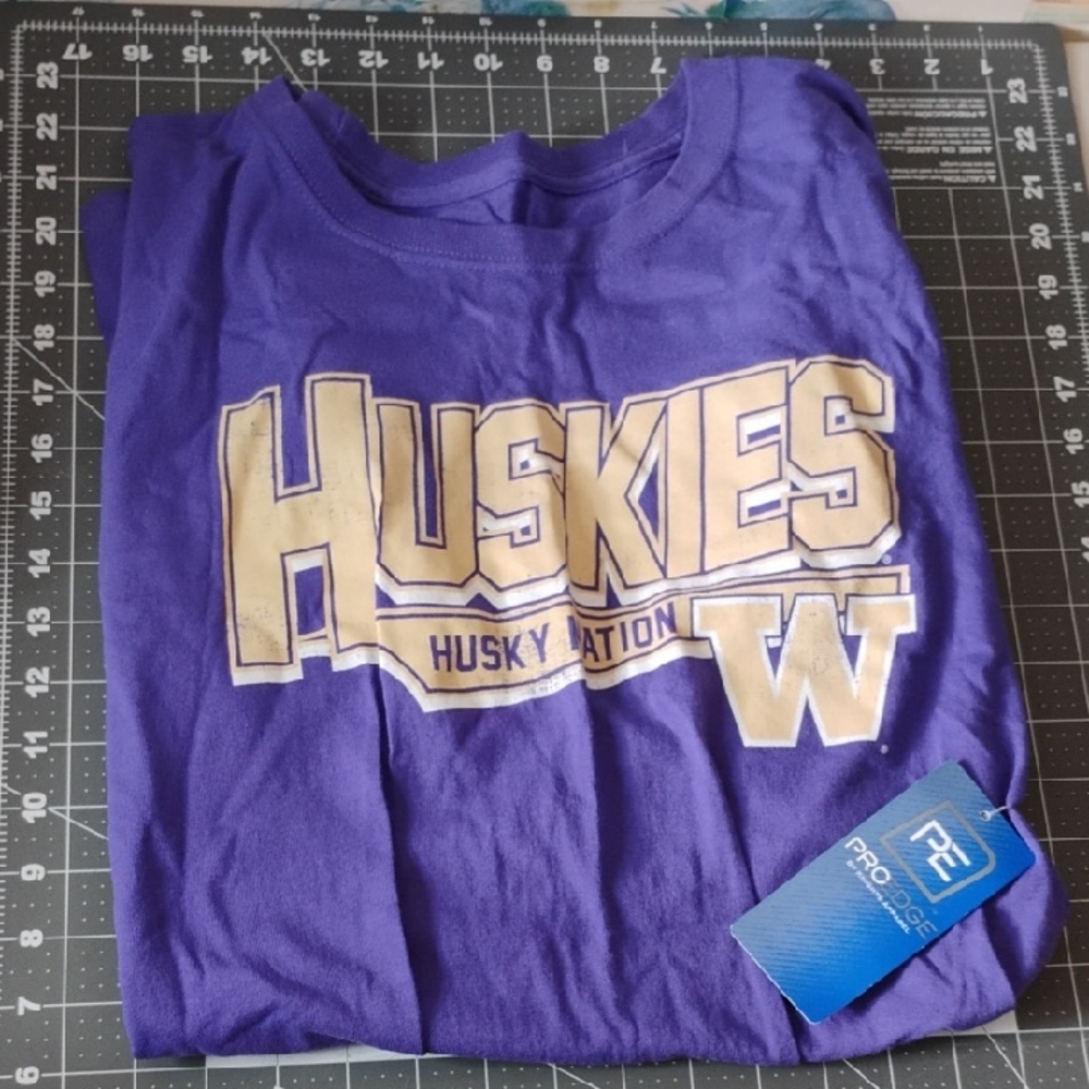 Pro Edge Purple Huskies Tee